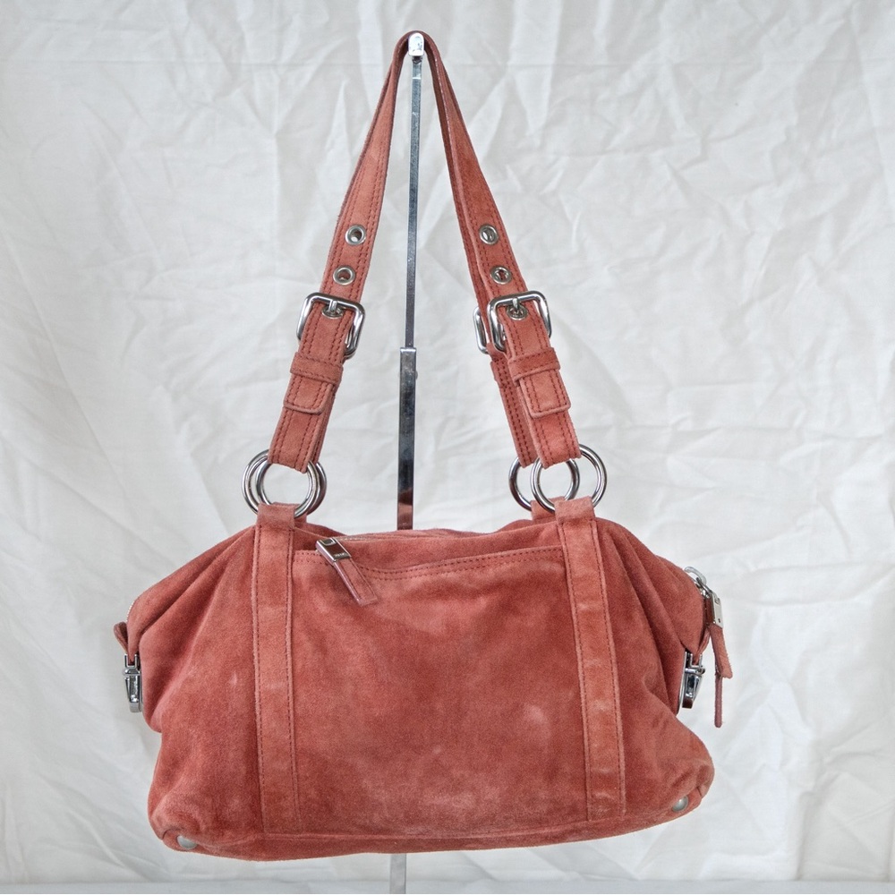 Prada Peach Suede Shoulder Bag - Picture 2 of 13